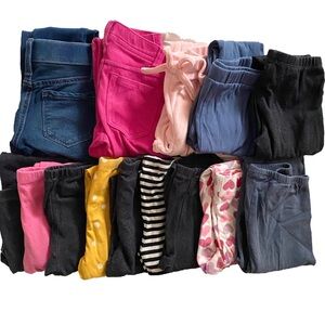 Girls size 5 leggings and stretchy jeans bundle